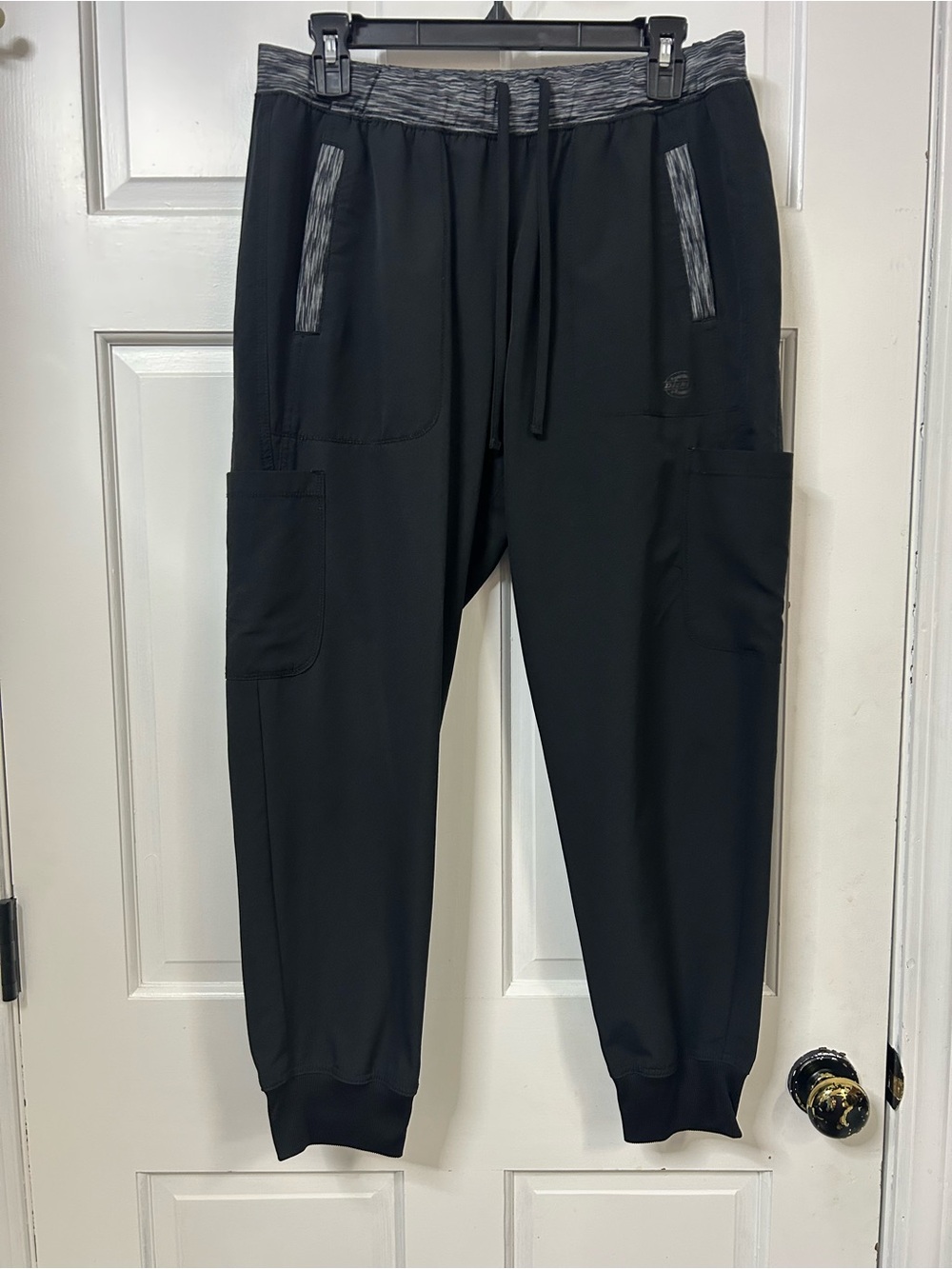 Dickies Black Jogger Pants with Gray Heather Waistband and Trim